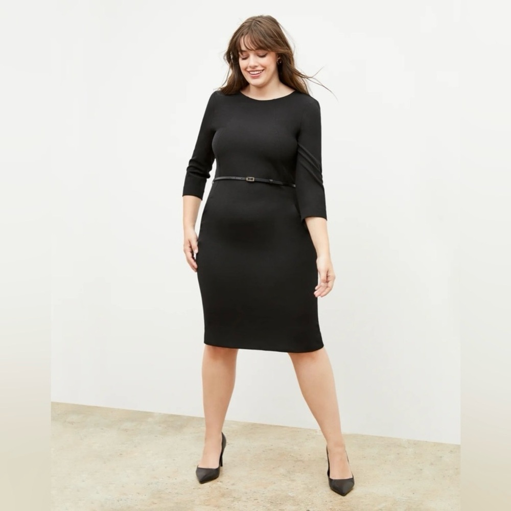 MM Lafleur The Etsuko Dress - Recycled‎ WonderTex in Black Plus Size 1X